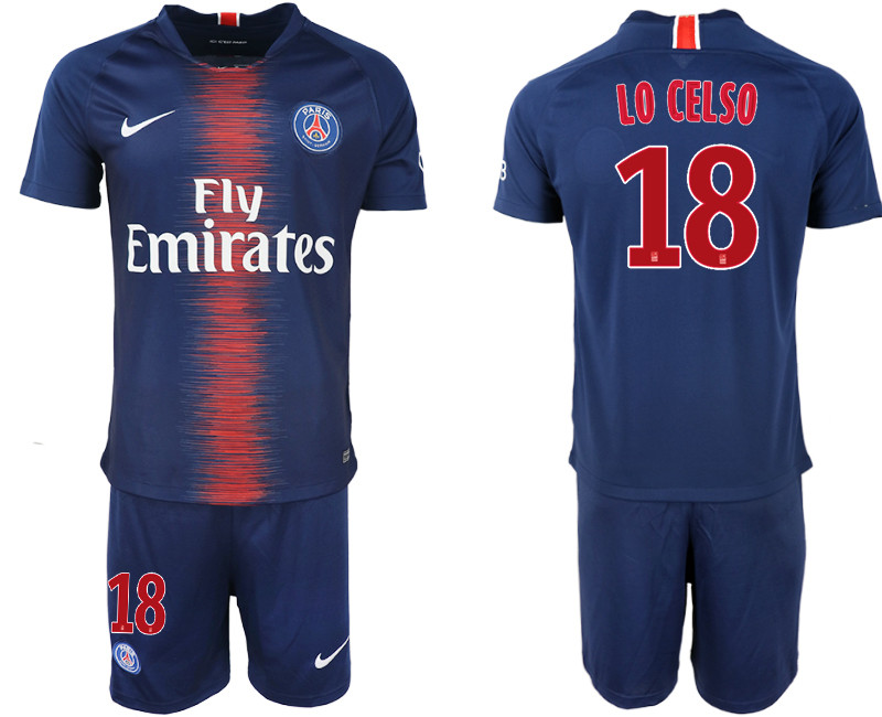 2018 19 Pari Saint Germain 18 LO CELSO Home Soccer Jersey