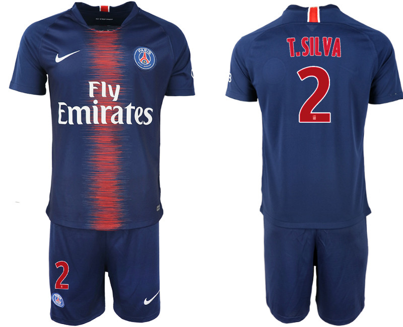 2018 19 Pari Saint Germain 2 T.SILVA Home Soccer Jersey