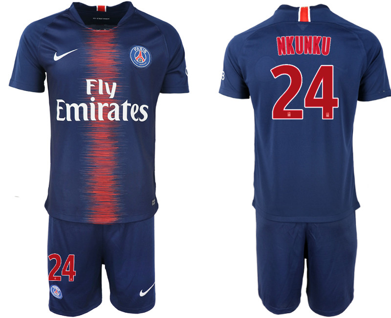 2018 19 Pari Saint Germain 24 NKUNKU Home Soccer Jersey