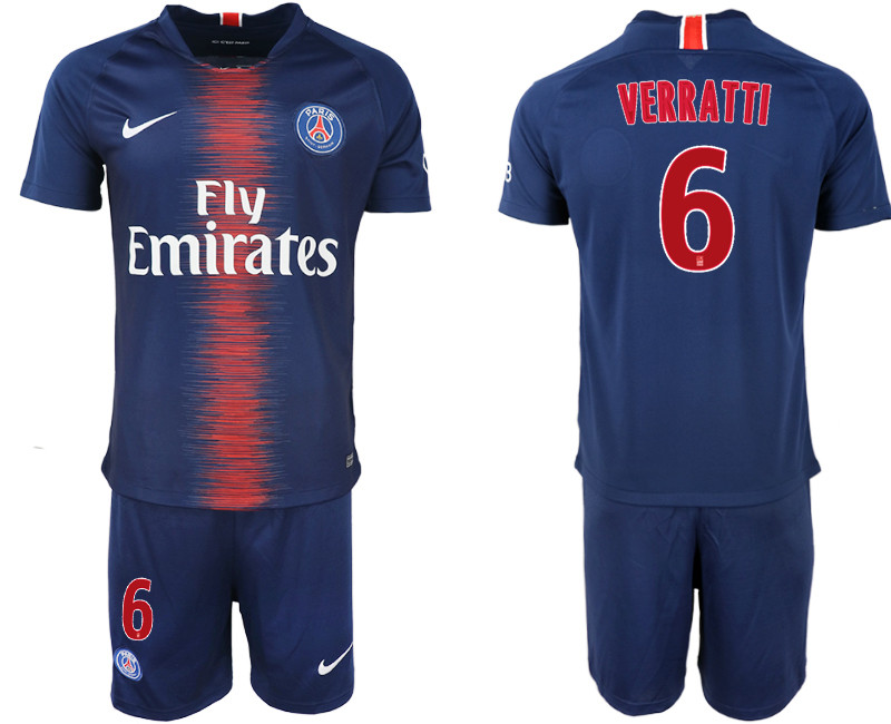 2018 19 Pari Saint Germain 6 VERRATTI Home Soccer Jersey