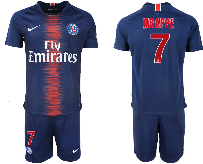 2018 19 Pari Saint Germain 7 MBAPPE Home Soccer Jersey