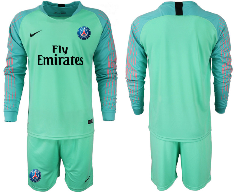 2018 19 Pari Saint Germain Green Goalkeeper Long Sleeve Soccer Jersey