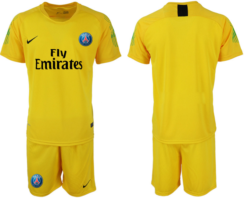2018 19 Pari Saint Germain Home Yellow Goalkeeper Soccer Jersey