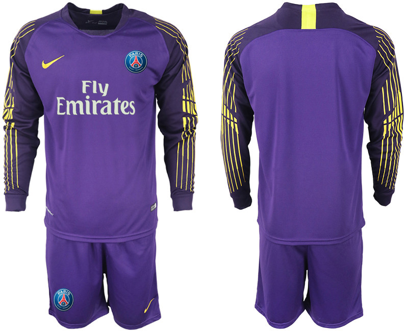 2018 19 Pari Saint Germain Violet Goalkeeper Long Sleeve Soccer Jersey