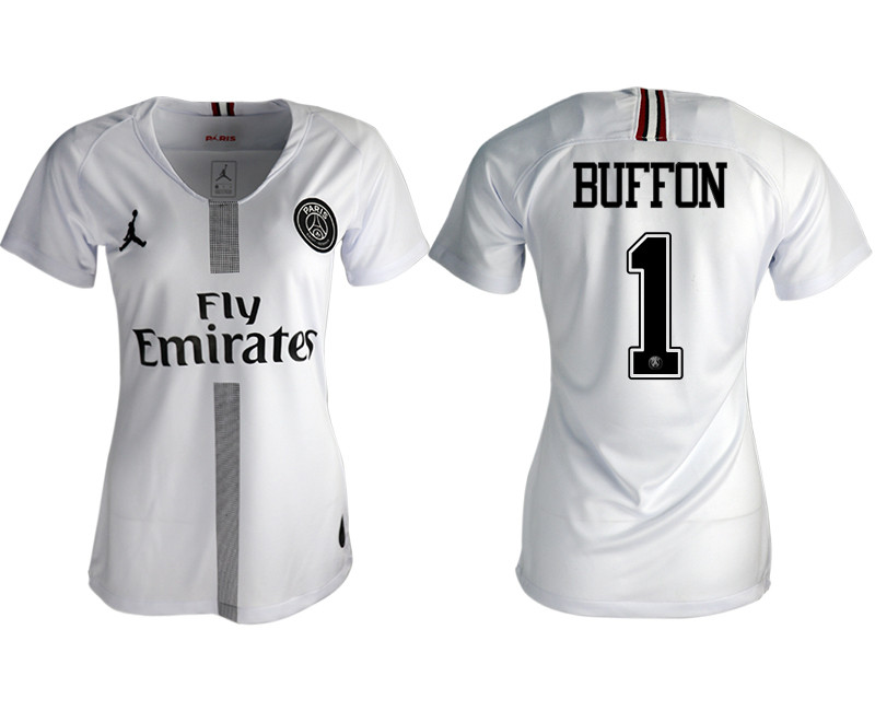 2018 19 Paris Saint Germain 1 BUFFON Away Jordan Women Soccer Jersey