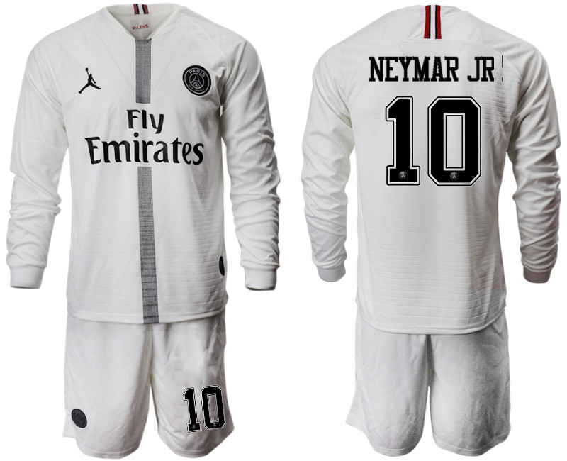 2018 19 Paris Saint Germain 10 NEYMAR JR Away Long Sleeve Jordan Soccer Jersey