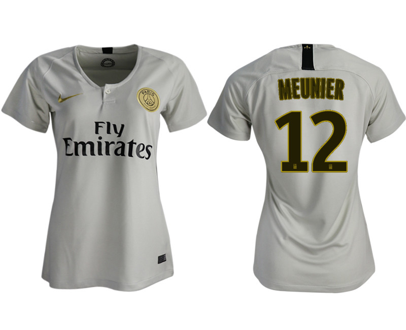 2018 19 Paris Saint Germain 12 MEUNIER Away Women Soccer Jersey