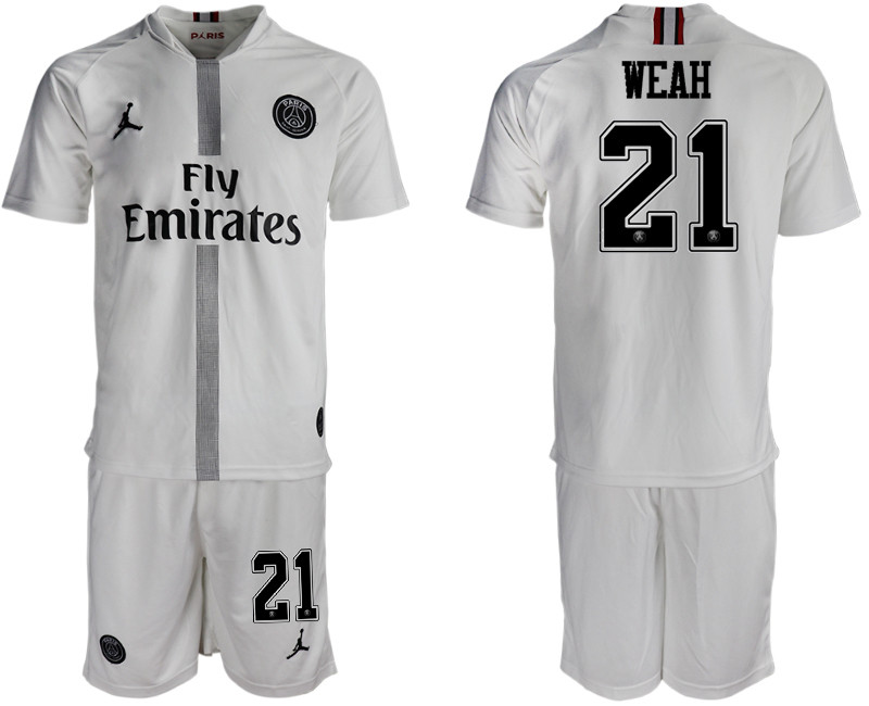 2018 19 Paris Saint Germain 21 WEAH Away Jordan Goalkeeper Soccer Jersey