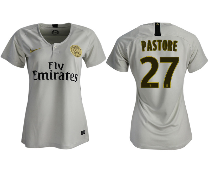 2018 19 Paris Saint Germain 27 PASTORE Away Women Soccer Jersey