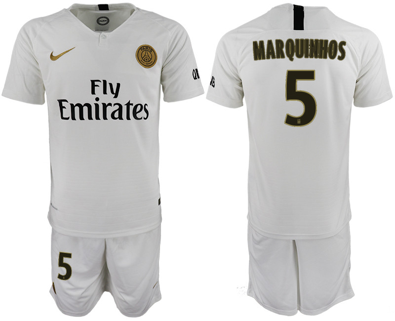 2018 19 Paris Saint Germain 5 MARQUINHOS Away Soccer Jersey