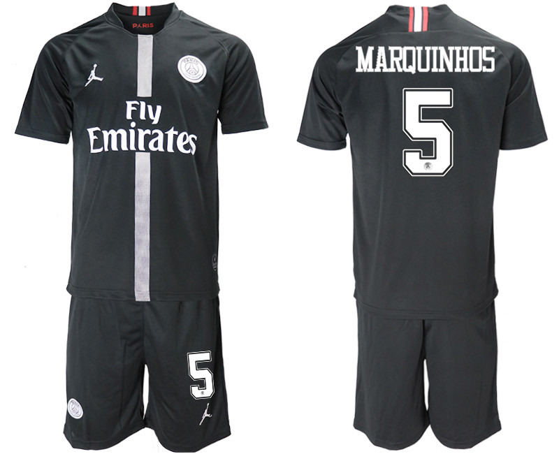 2018 19 Paris Saint Germain 5 MARQUINHOS Home Jordan Goalkeeper Soccer Jersey