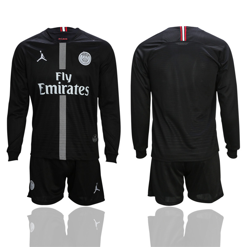 2018 19 Paris Saint Germain Black UEFA Champions League Long Sleeve Soccer Jersey