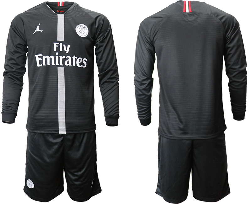 2018 19 Paris Saint Germain Home Long Sleeve Jordan Soccer Jersey