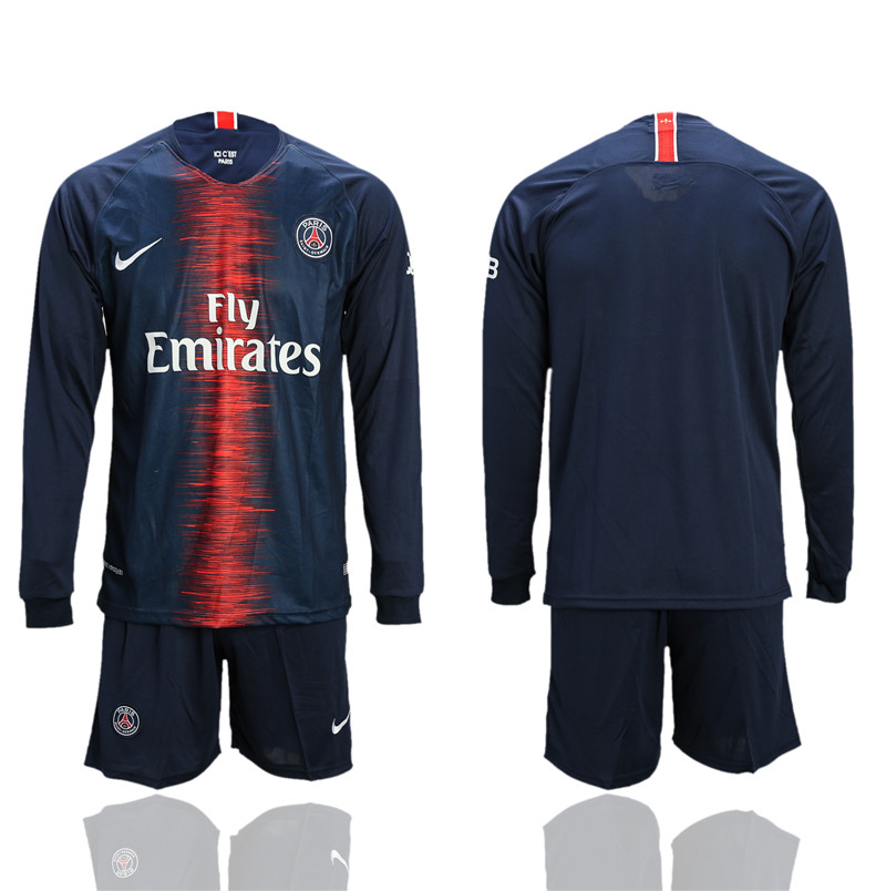 2018 19 Paris Saint Germain Home Long Sleeve Soccer Jersey