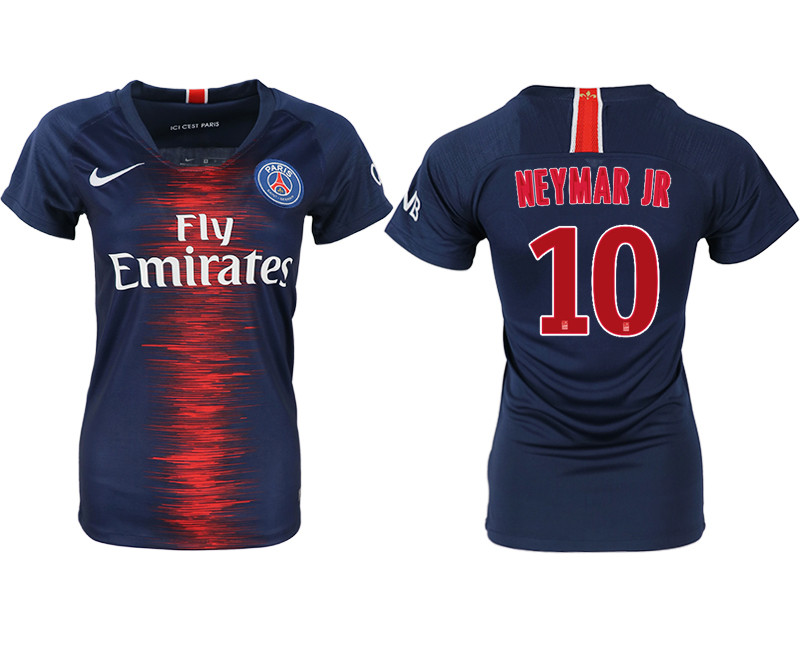 2018 19 Paris St German 10 NEYMAR JR Home Women Soccer Jersey