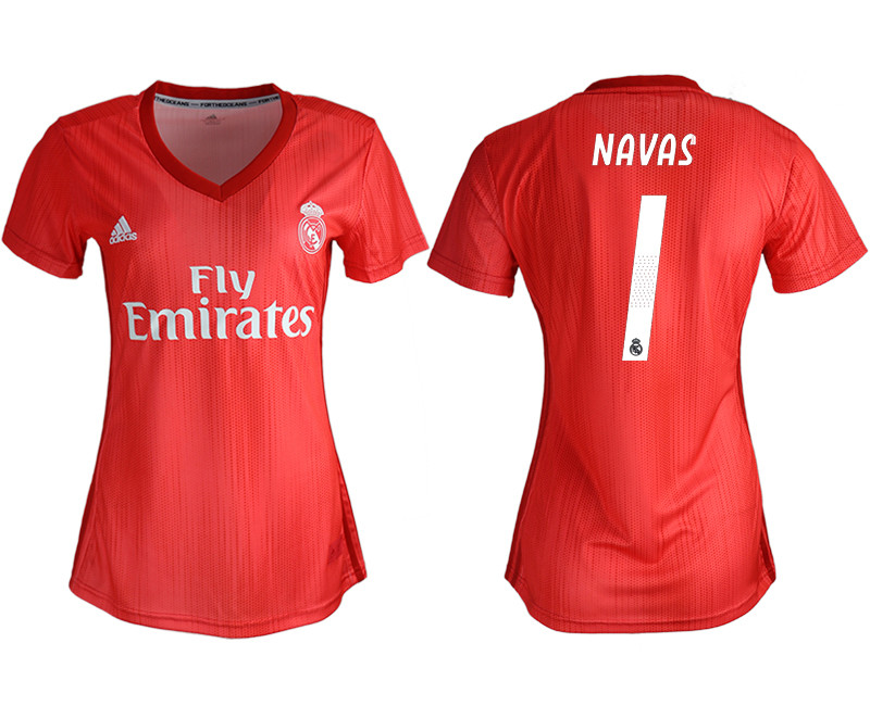 2018 19 Real Madrid 1 NAVAS Away Women Soccer Jersey