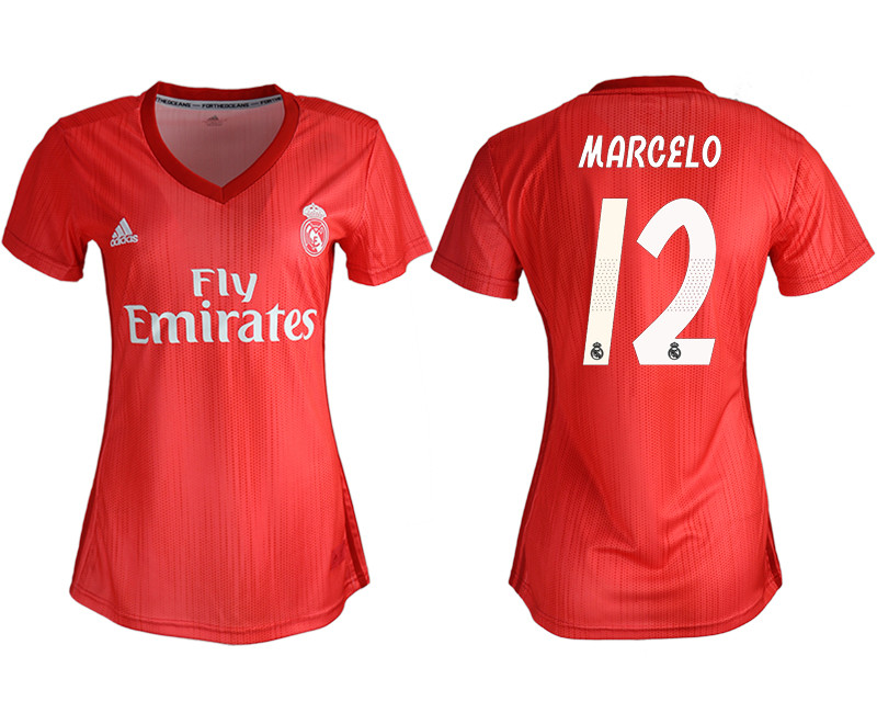 2018 19 Real Madrid 12 MARCELO Away Women Soccer Jersey