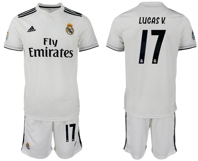 2018 19 Real Madrid 17 LUCAS V. Home Soccer Jersey