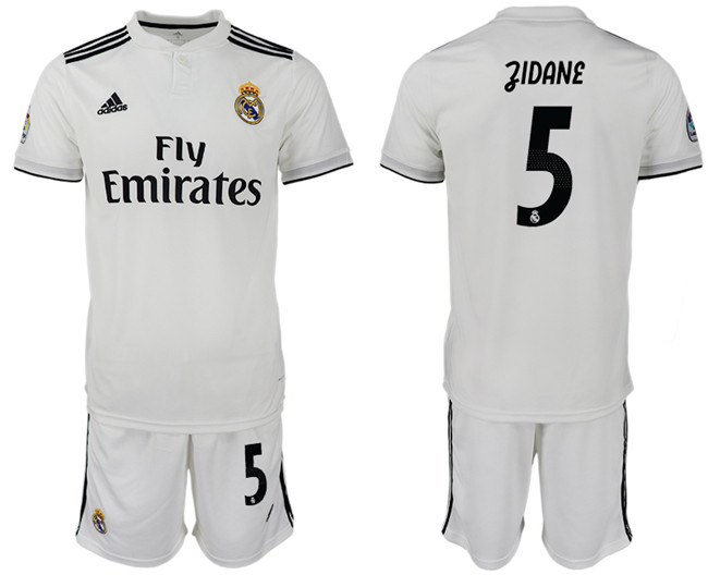 2018 19 Real Madrid 5 JIDANE Home Soccer Jersey