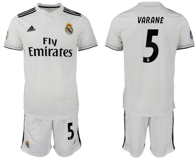 2018 19 Real Madrid 5 VARANE Home Soccer Jersey