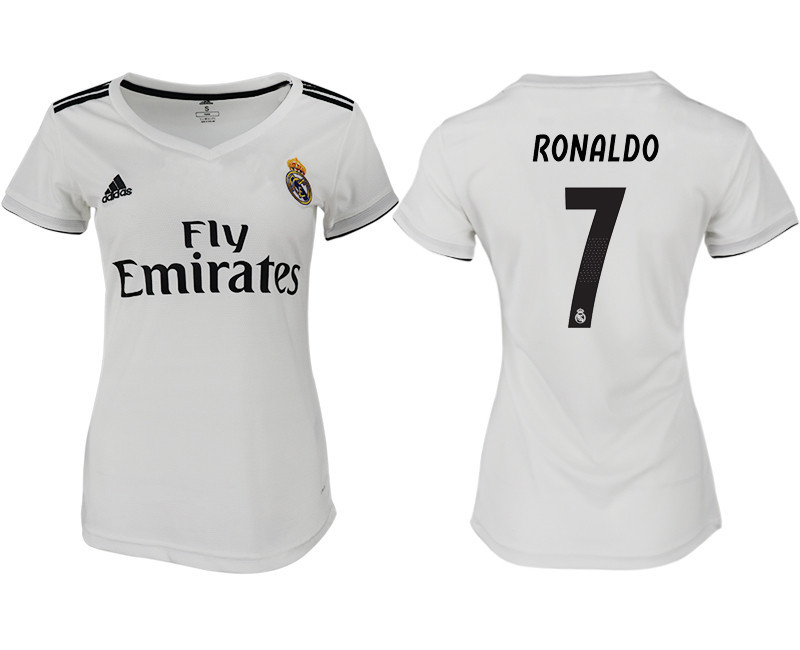 2018 19 Real Madrid 7 RONALDO Home Women Soccer Jersey