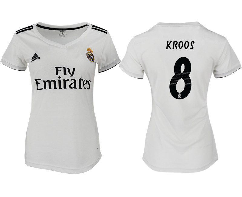 2018 19 Real Madrid 8 KROOS Home Women Soccer Jersey