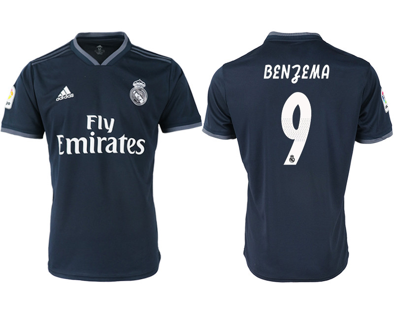 2018 19 Real Madrid 9 BENZEMA Away Thailand Soccer Jersey