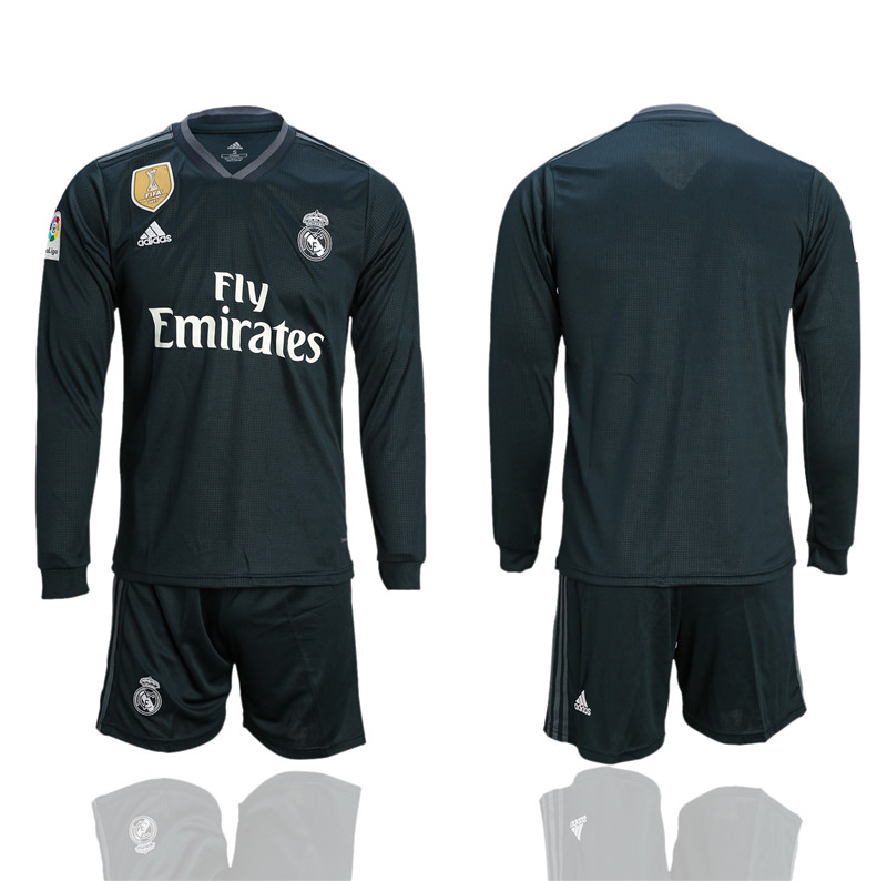 2018 19 Real Madrid Away Long Sleeve Soccer Jersey