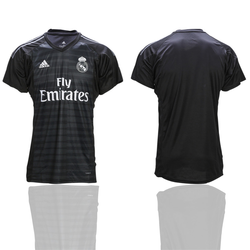 2018 19 Real Madrid Black Goalkeeper Thailand Soccer Jersey