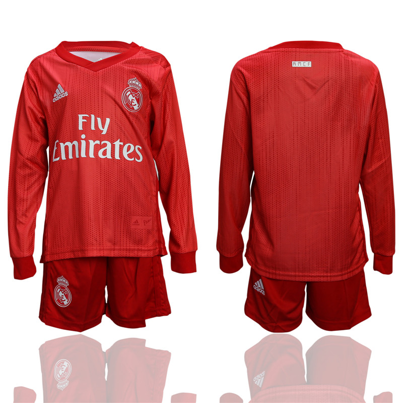 2018 19 Real Madrid Third Away Youth Long Sleeve Soccer Jersey
