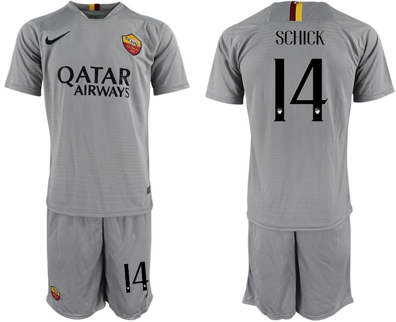 2018 19 Roma 14 SCHICK Away Soccer Jersey