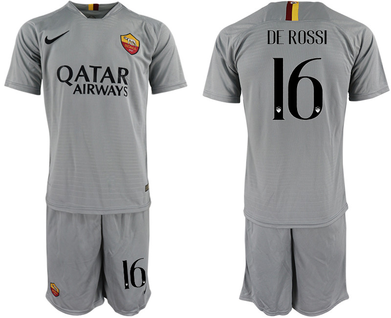 2018 19 Roma 16 DE ROSSI Away Soccer Jersey