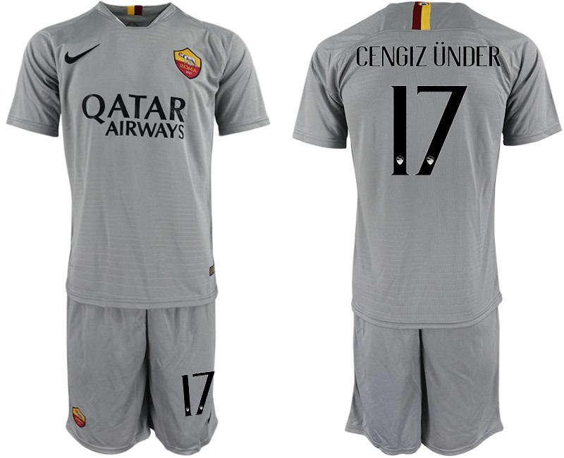 2018 19 Roma 17 CENGIZ UNDER Away Soccer Jersey