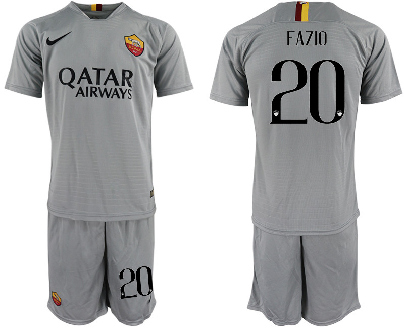 2018 19 Roma 20 FAZIO Away Soccer Jersey