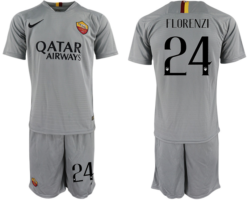 2018 19 Roma 24 FLORENZI Away Soccer Jersey