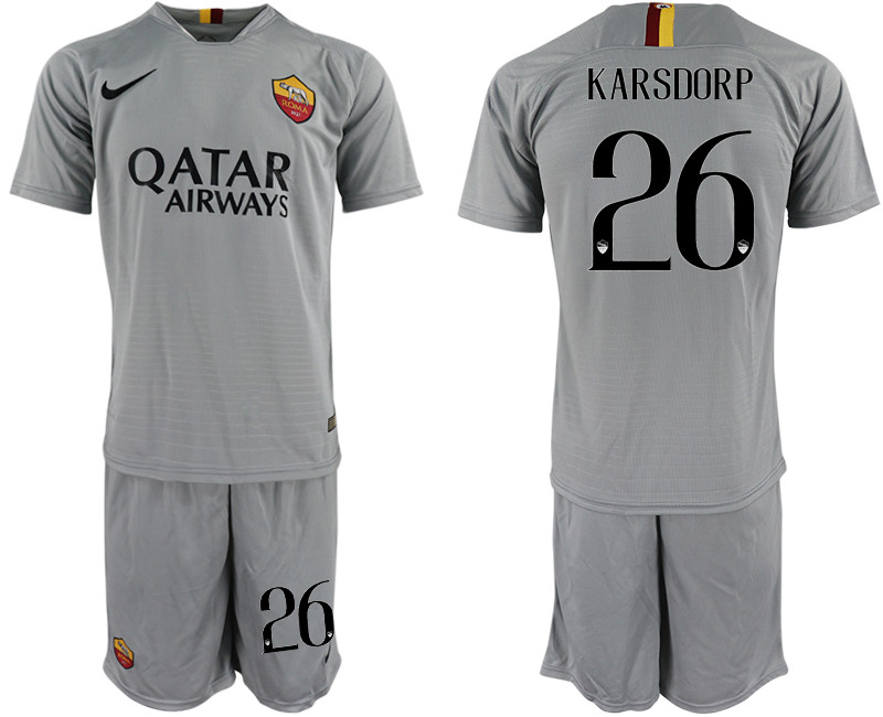 2018 19 Roma 26 KARSDORP Away Soccer Jersey