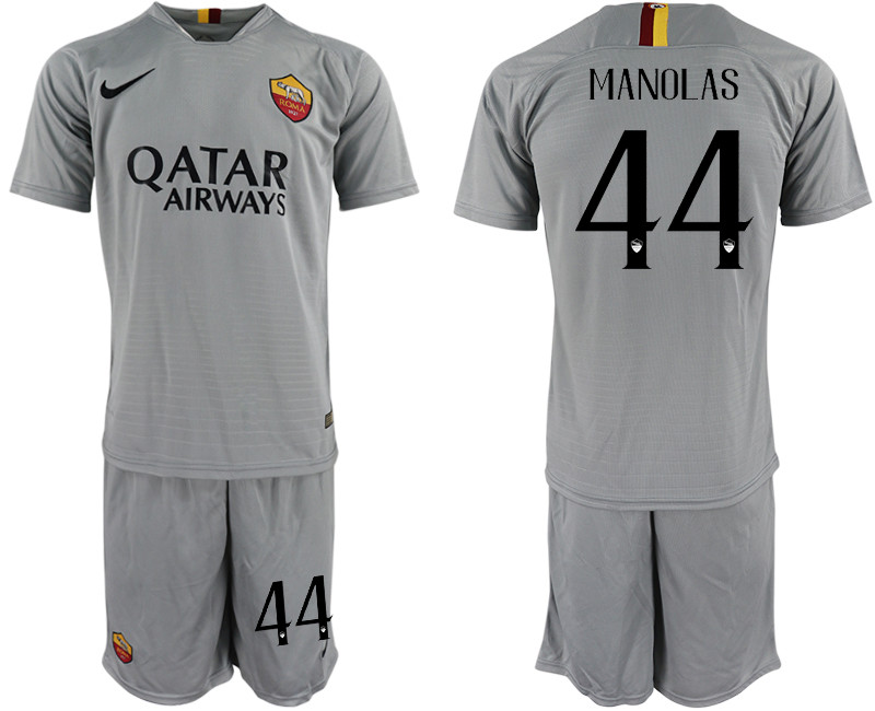 2018 19 Roma 44 MANOLAS Away Soccer Jersey