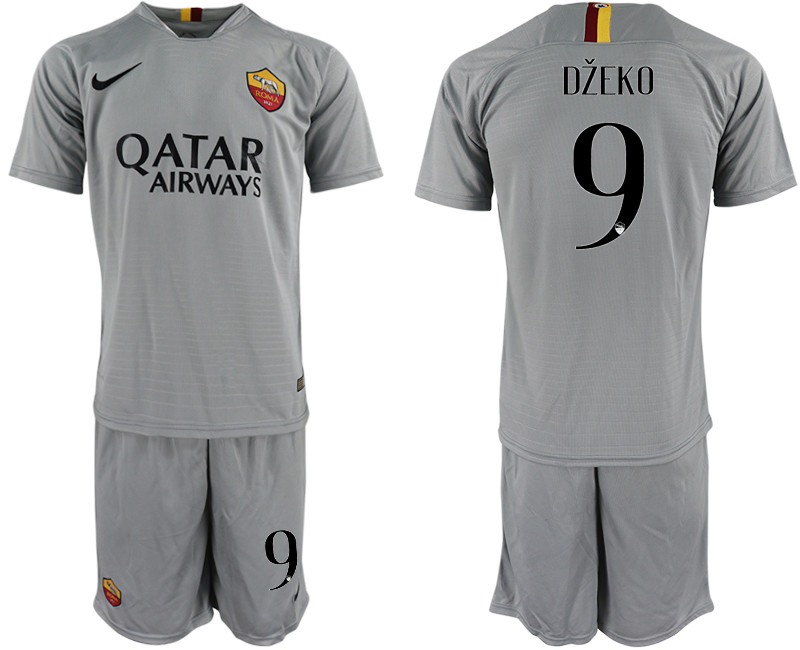 2018 19 Roma 9 DZEKO Away Soccer Jersey