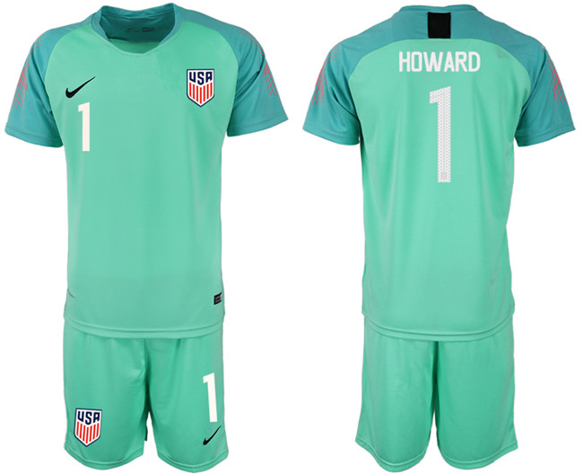 2018 19 USA 1 HOWARD Green Goalkeeper Soccer Jersey