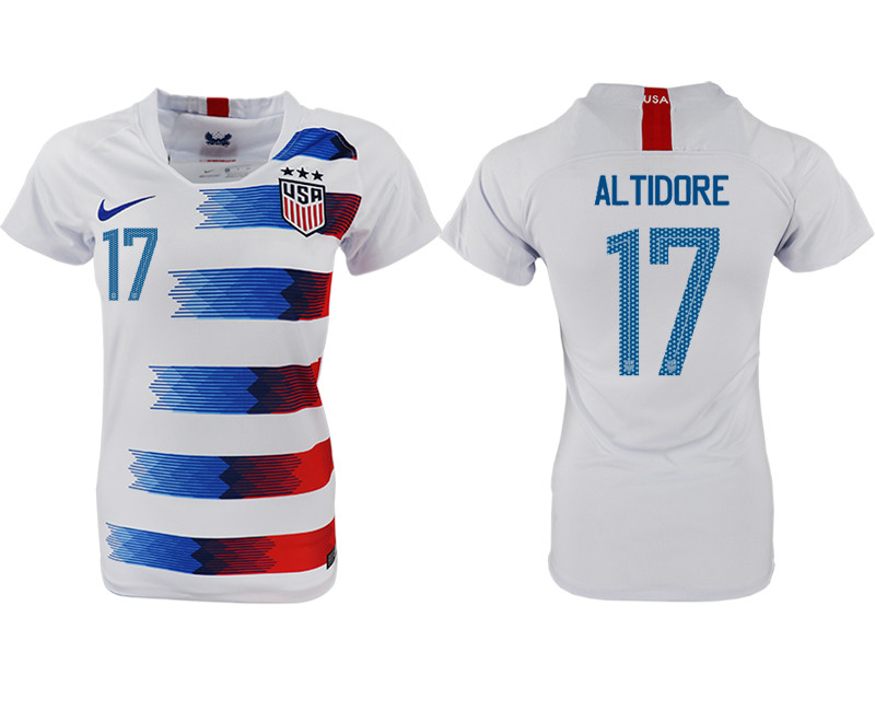 2018 19 USA 17 ALTIDORE Home Women Soccer Jersey