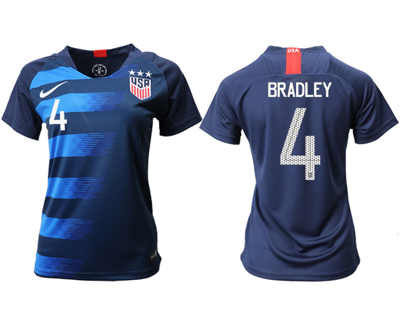 2018 19 USA 4 BRADLEY Away Women Soccer Jersey