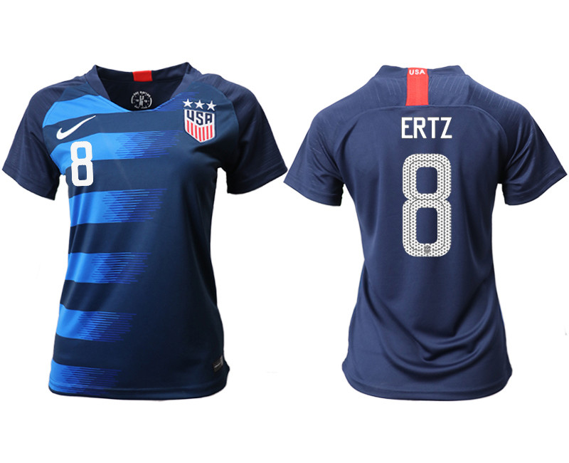 2018 19 USA 8 ERTZ Away Women Soccer Jersey