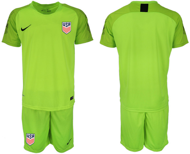 2018 19 USA Fluorescent Green Goalkeeper Soccer Jersey