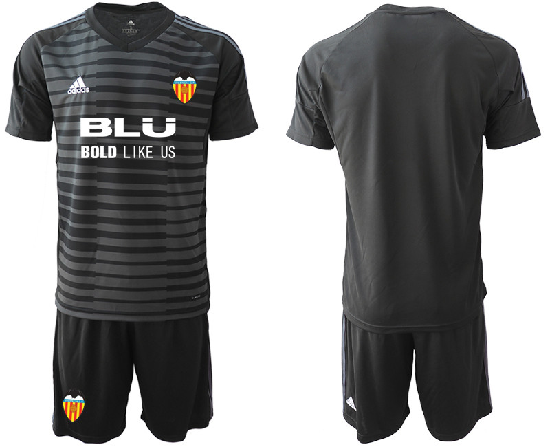 2018 19 Valencia Black Goalkeeper Soccer Jersey