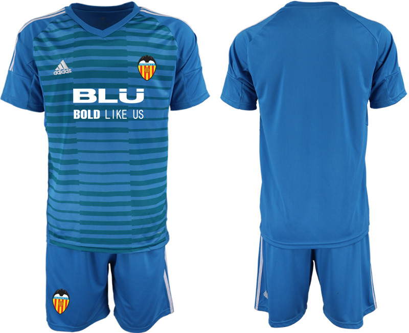 2018 19 Valencia Blue Goalkeeper Soccer Jersey