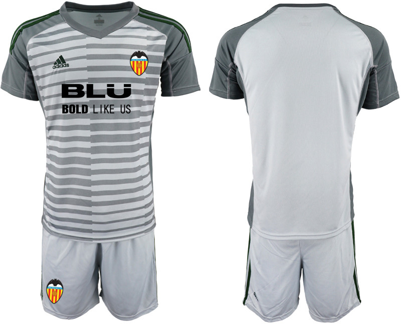 2018 19 Valencia Gray Goalkeeper Soccer Jersey