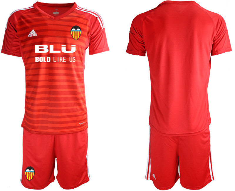 2018 19 Valencia Red Goalkeeper Soccer Jersey