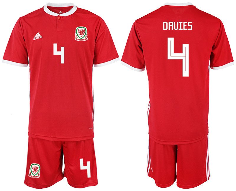 2018 19 Welsh 4 DAVIES Home Soccer Jersey