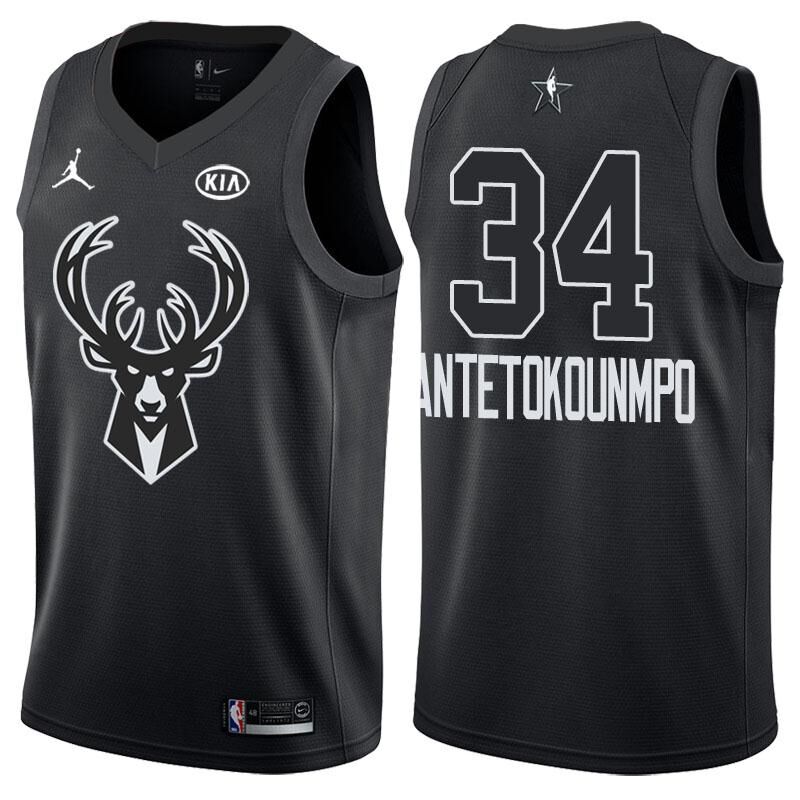 2018 All Star Game jersey #34 Giannis Antetokounmpo Black jersey