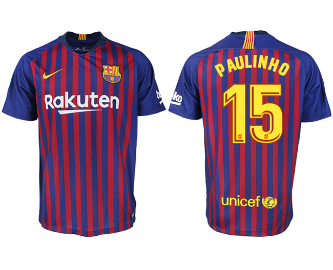 2019 19 Barcelona 15 PAULINHO Home Thailand Soccer Jersey